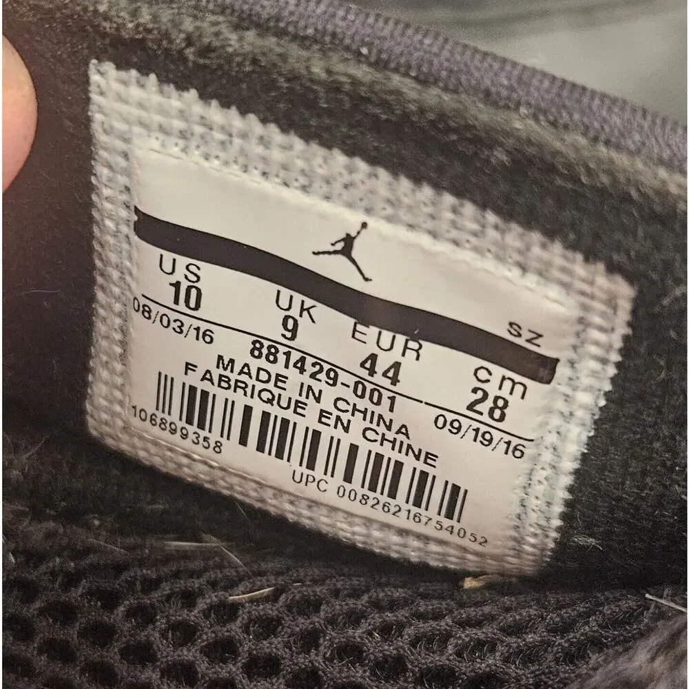 Nike Air Jordan 15 Retro 2017 Stealth 10 881429-001 OG‎ XV Black AUTHENTICATED